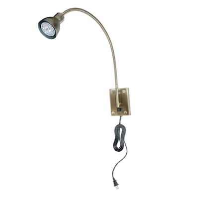 Goldtone Brass Metal LED Gooseneck Light Fixture