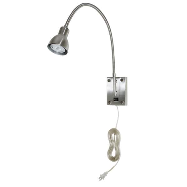 slide 2 of 2, Brushed Steel 120-volt, 3-watt 4,000-kelvin LED Gooseneck Light - One Size