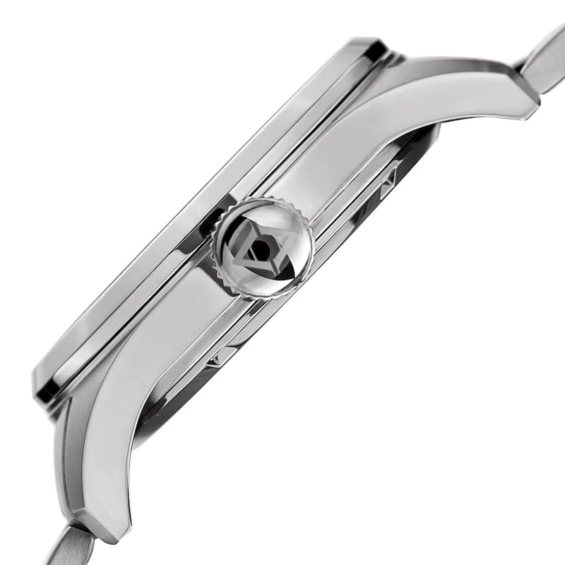 Akribos XXIV Men's Automatic Skeleton Stainless Steel Silver-Tone Bracelet Watch
