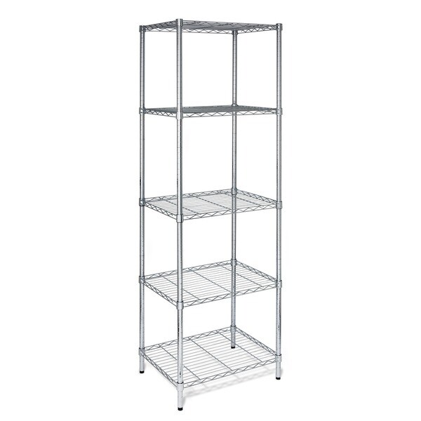 Honey-Can-Do SHF-01054 Urban Shelving 5-Tier Adjustable Storage Shelving Unit - Chrome