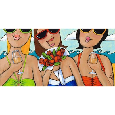 Marmont Hill - 'Beachy Keen Bouquet' by Janet Nelson Painting Print on Wrapped Canvas - Multi-Color