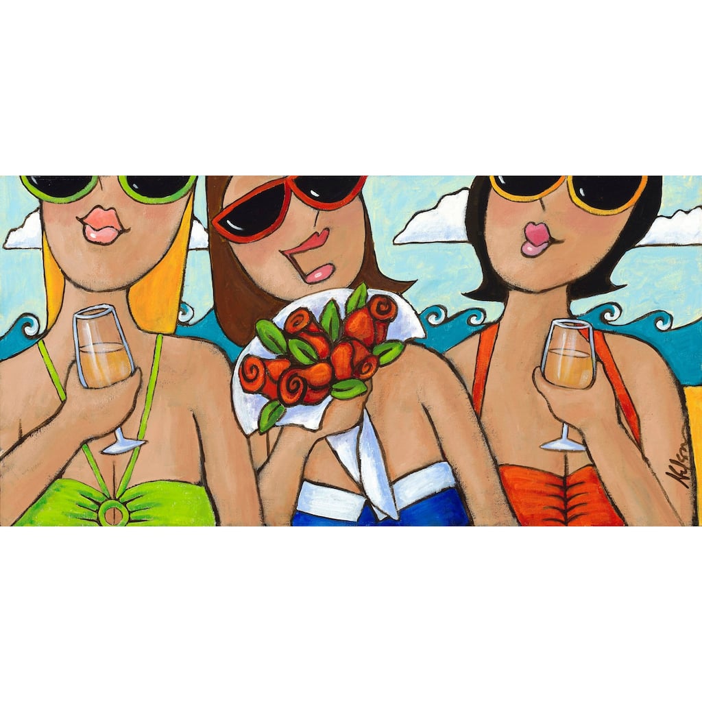 Marmont Hill - 'Beachy Keen Bouquet' by Janet Nelson Painting Print on Wrapped Canvas - Multi-Color