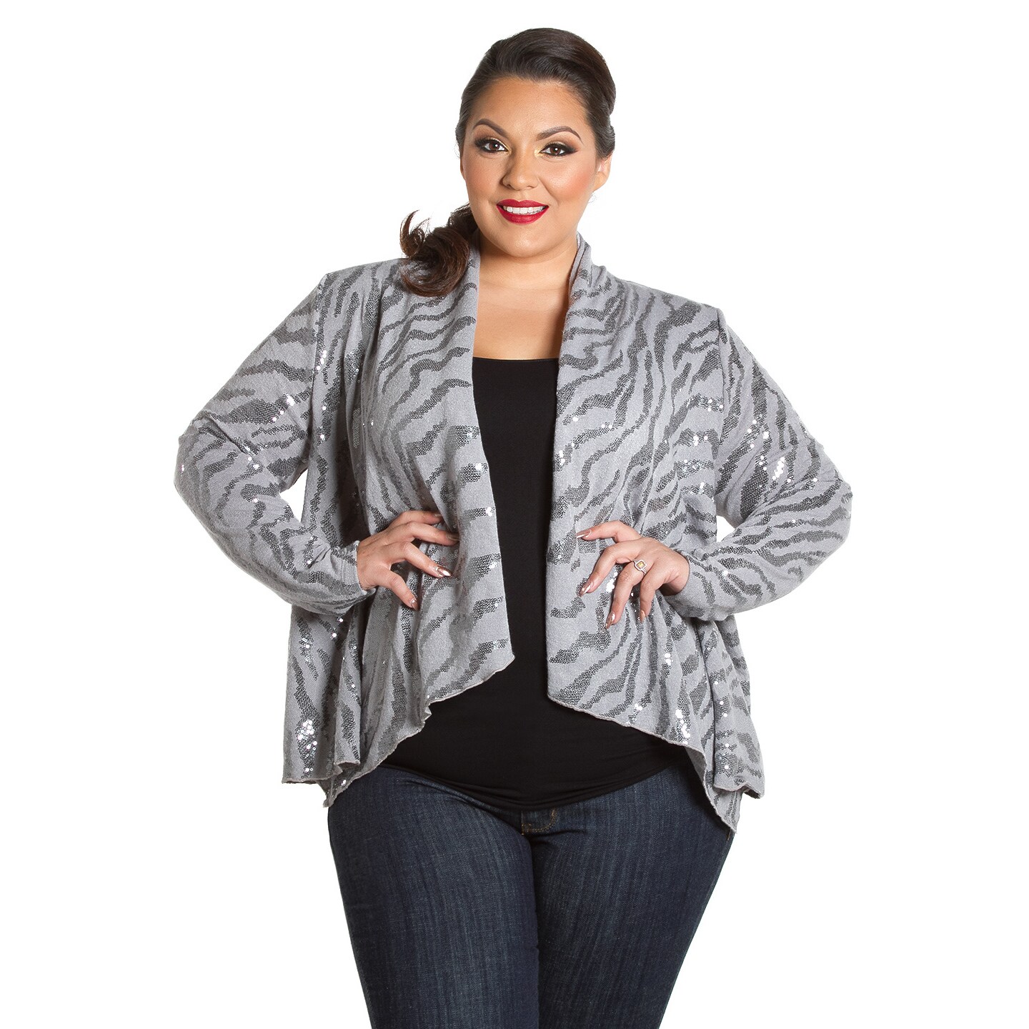 plus size sequin cardigans