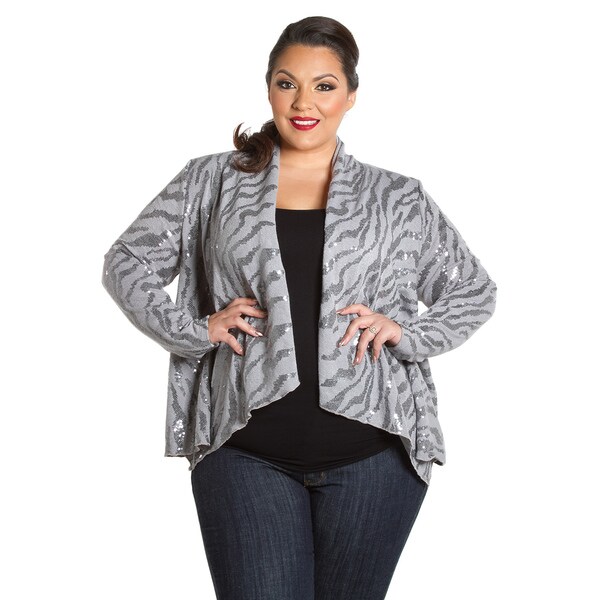 plus size sequin cardigan long