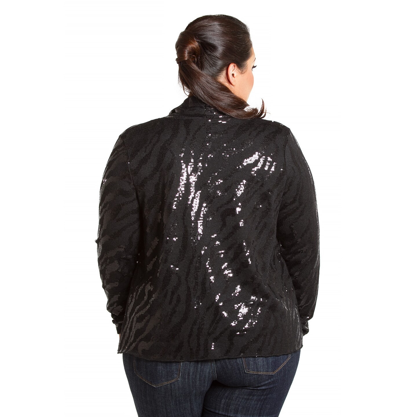 plus size sequin cardigan long