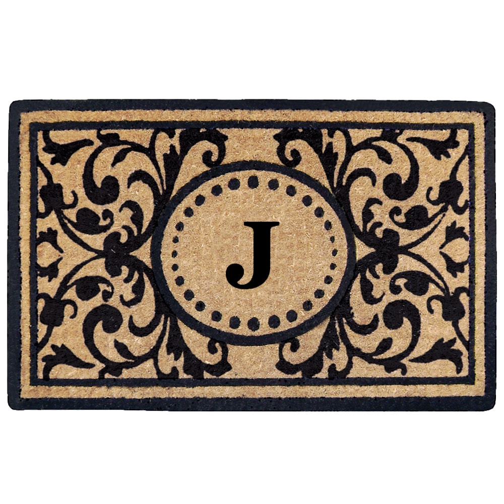 Heavy Duty 22 x 36 Coco Mat Olive Branch Border Monogrammed L Heavy Duty 22 x 36 Coco Mat Olive Branch Border Monogrammed L