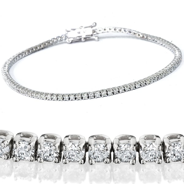1 carat white gold tennis bracelet