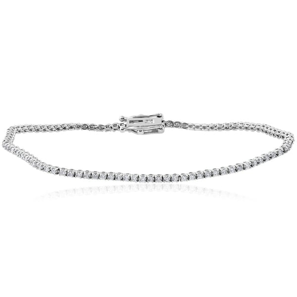 14k White Gold 1 2 Ct Tdw Diamond Tennis Bracelet On 14k White Gold 1 2 Ct Tdw Diamond Tennis Bracelet