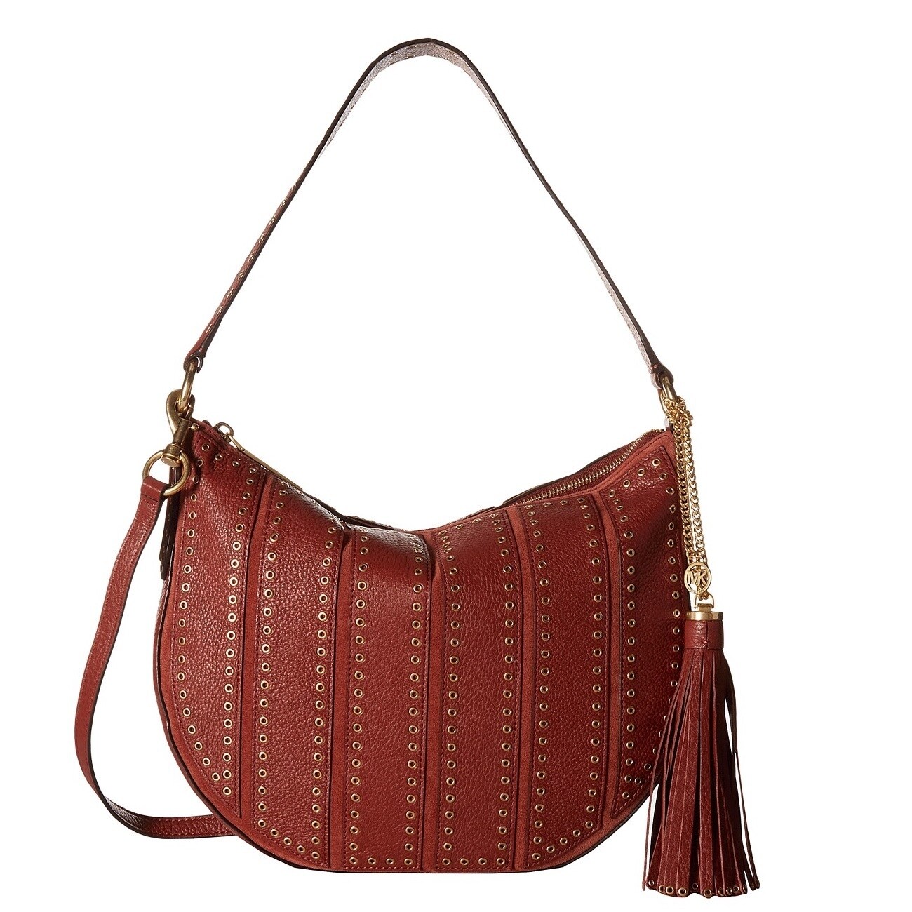 michael kors red hobo bag