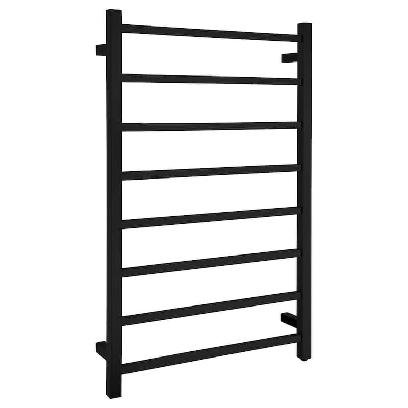 ANZZI Bell 8-Bar Electric Towel Warmer in Brushed Nickel - Matte - Black