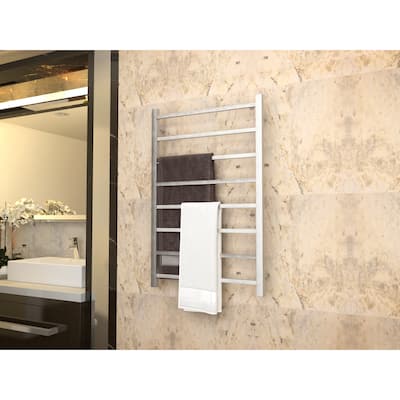 ANZZI Bell 8-Bar Electric Towel Warmer in Brushed Nickel