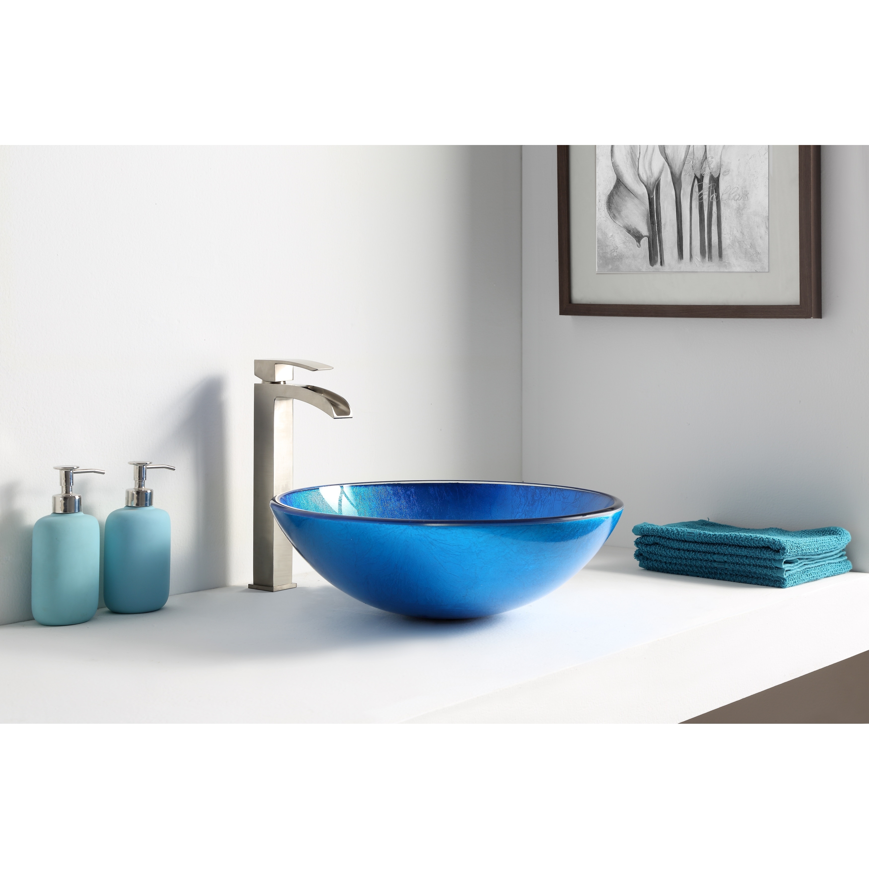 ANZZI Clavier Series Lustrous Blue Vessel Sink - Bed Bath & Beyond