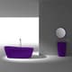 preview thumbnail 4 of 4, Anzzi Ember 5.4-foot Man-made Stone Center Drain Freestanding Bathtub in Evening Violet