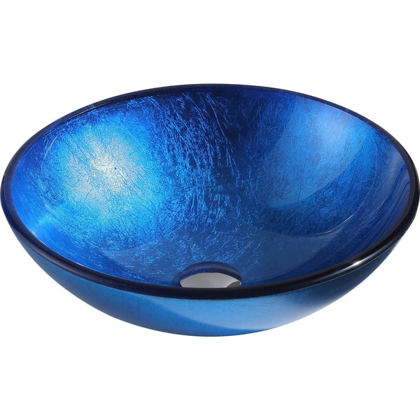 Clavier Series Deco-Glass Vessel Sink in Lustrous Blue with Key Faucet in Brushed Nickel Clavier Series Deco-Glass Vessel Sink in Lustrous Blue with Key Faucet in Brushed Nickel