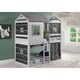 preview thumbnail 3 of 6, Donco Kids Light Grey Twin over Twin Loft Bunk Bed Twin over Twin - Camo Tent