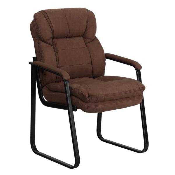 Shop Plush Brown Microfiber Executive Office Visitor Chair ...