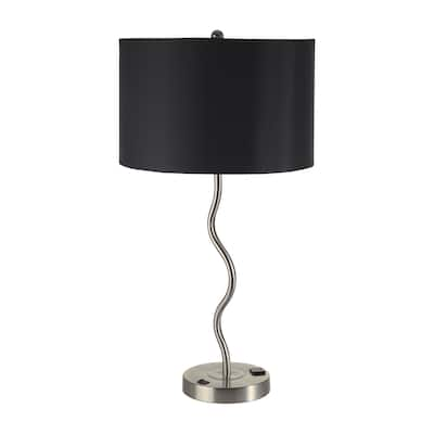 Nyon Modern Metal Fabric Shade 1-light Table Lamp by Furniture of America