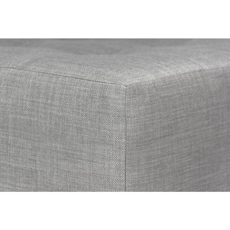 MJL Furniture MAX Squared Decorative Button Tufted Upholstered Grey Firm Ottoman