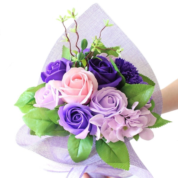 Shop Ikee Design Artificial Small Floral Purple Mesh Bouquet Wrap