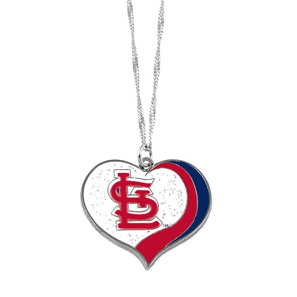 Shop MLB St Louis Cardinals Sports Team Logo Glitter Heart Necklace Charm Gift - Free Shipping ...