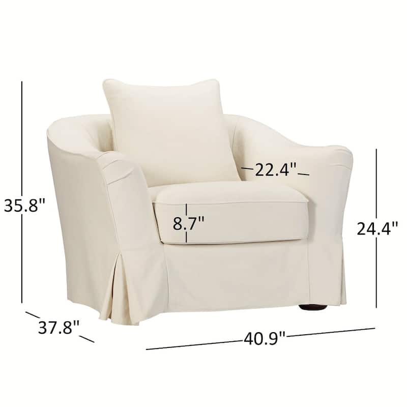 Ellyson Flared English Arm Slipcovered Feather Down Chair by iNSPIRE Q Classic