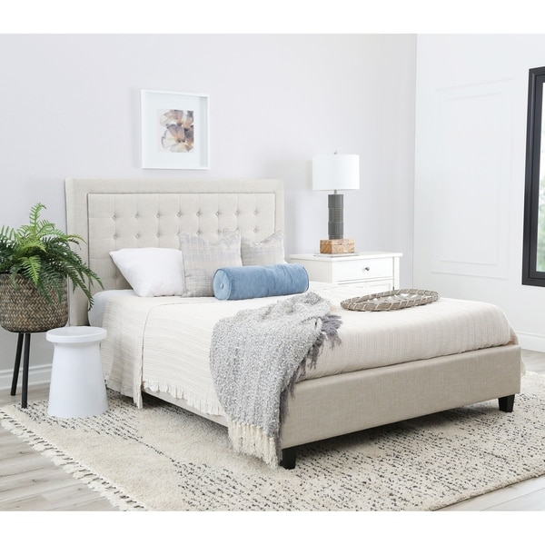 Abbyson Abigail Tufted Upholstery Platform Bed