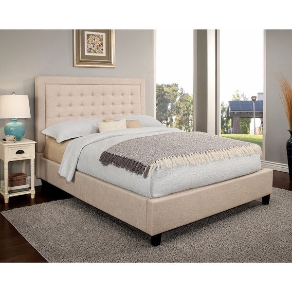 Shop Abbyson Abigail Tufted Upholstery Platform Bed - On Sale - Free ...