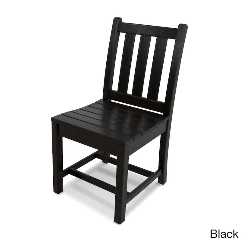 POLYWOOD Traditional Garden Dining Side Chair - Black