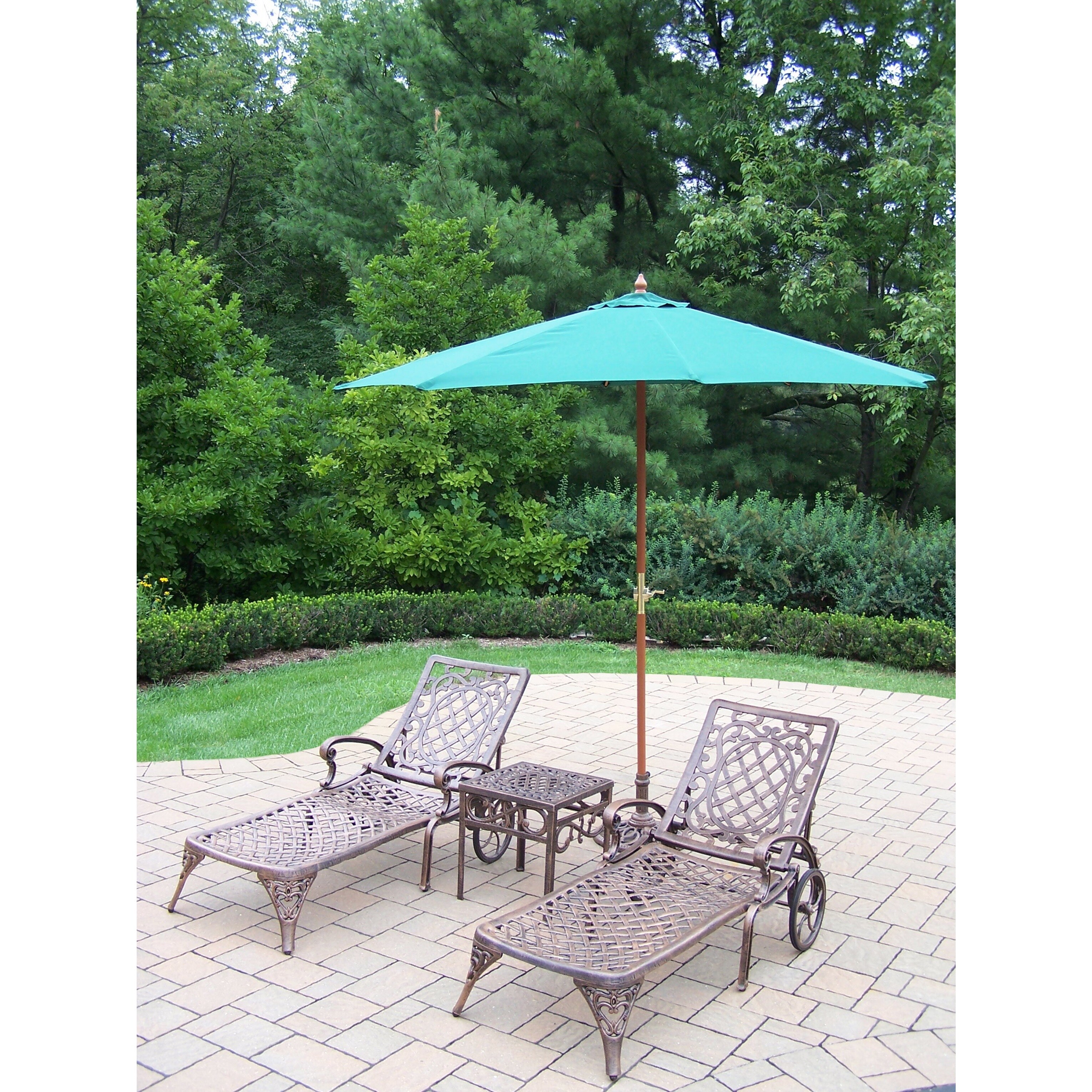 Shop Black Friday Deals On Dakota Rolling Green And Bronze Cast Aluminum Patio Lounge Set On Sale Overstock 13768677