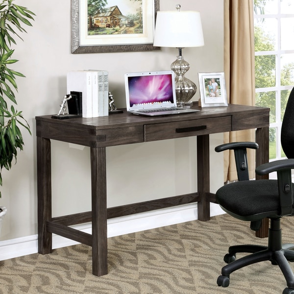 Shop Furniture of America Midley Rustic Wire-Brushed Dark Grey ...