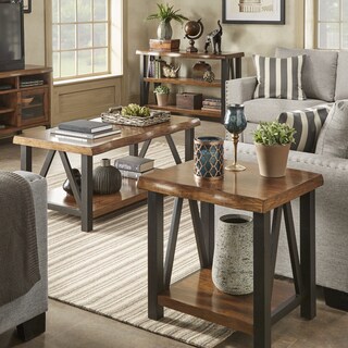 Banyan Live Edge Wood and Metal Accent Tables by iNSPIRE Q Artisan
