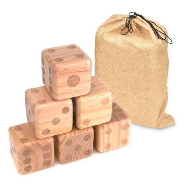 Shop Trademark Innovations Wood 3.5-inch Giant Yard Dice With Carry Bag ...