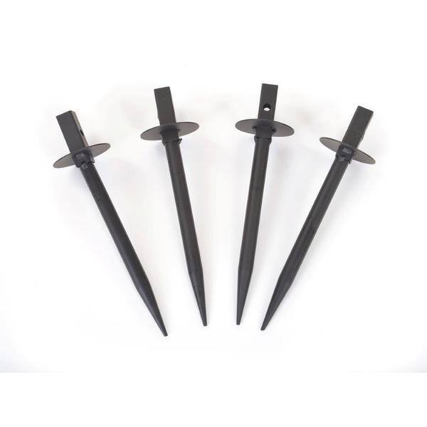Trademark Innovations Black Iron Metal Decorative 6 75 Garden Arch With Stabilizing Anchor Stakes Overstock 13768943