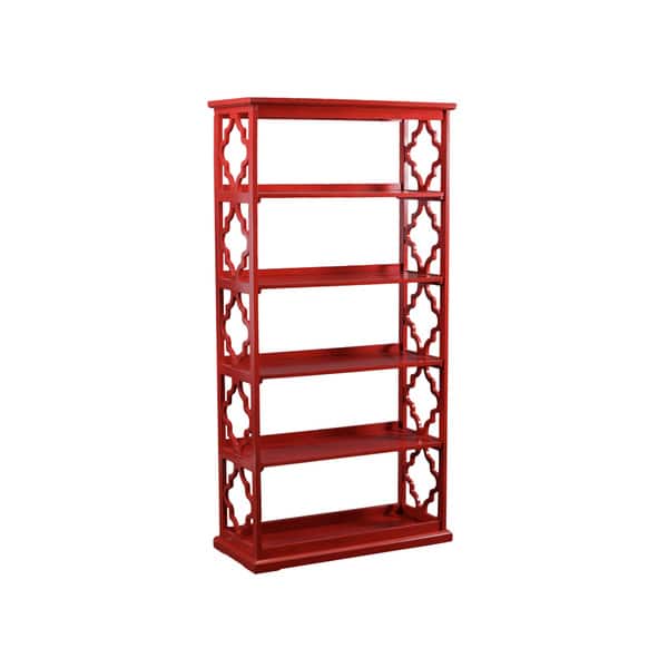 Shop Powell Turner Red Rubberwood Bookcase Overstock 13769060