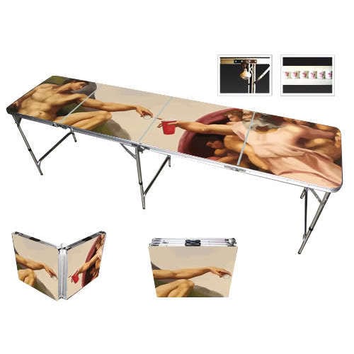 Red Cup Pong Sistine Chapel 8-foot Beer Pong Table