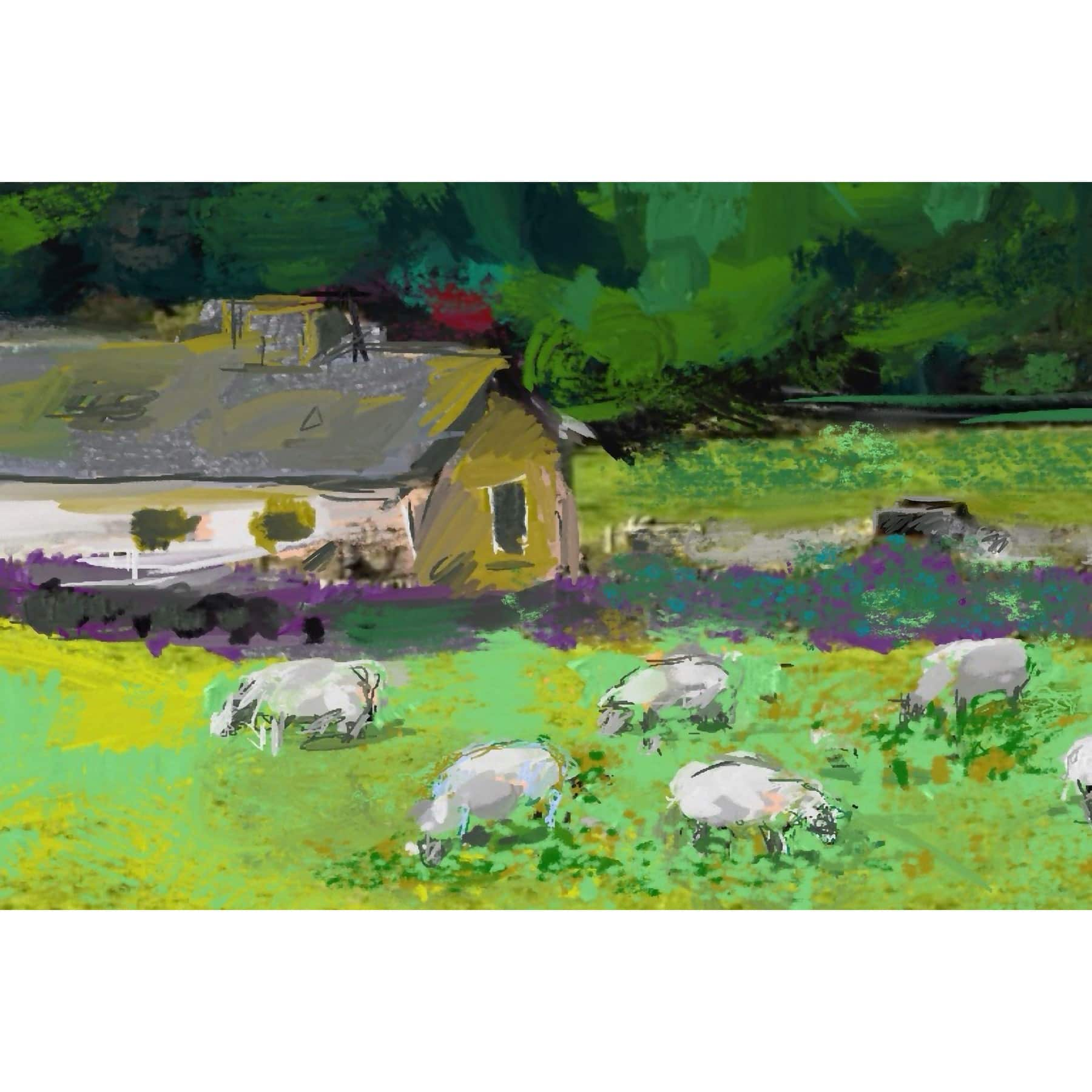 Marmont Hill Handmade Cotswold Farm Print On Wrapped Canvas Bed Bath And Beyond 13769237