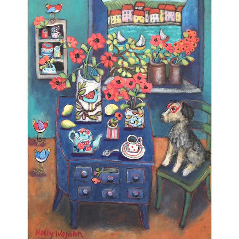 Marmont Hill - 'A Sea View' by Holly Wojahn Painting Print on Wrapped Canvas - Multi-Color