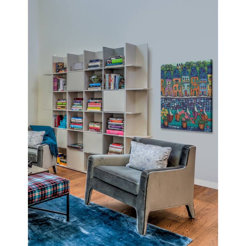 Marmont Hill - 'Ville Par La Port' by Holly Wojahn Painting Print on Wrapped Canvas - Multi-Color