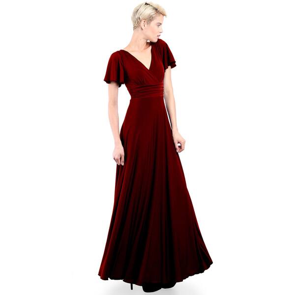 Evanese Women's Elegant Slip-on Long Formal Evening Party Dress with Empire Waist Full Skirt and Short Sleeves (As Is Item) - Bed Bath & Beyond - 13769357 Evanese Women's Elegant Slip-on Long Formal Evening Party Dress with Empire Waist Full Skirt and Short Sleeves (As Is Item) - Bed Bath & Beyond - 13769357
