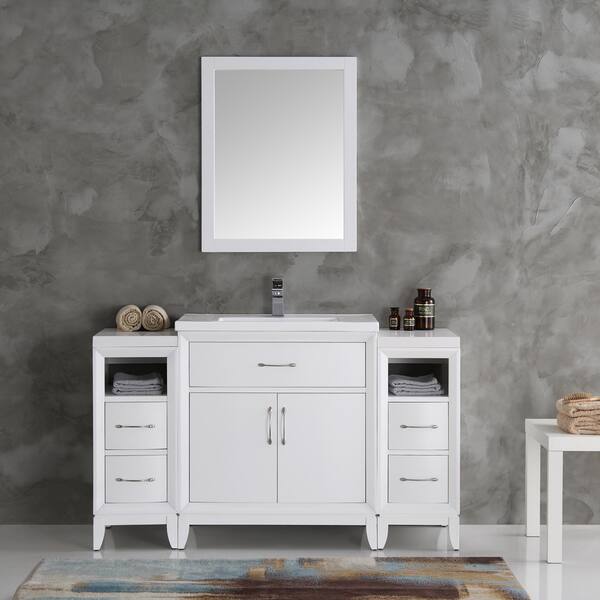 Shop Fresca Cambridge 54 Inch White Bathroom Vanity With Mirror