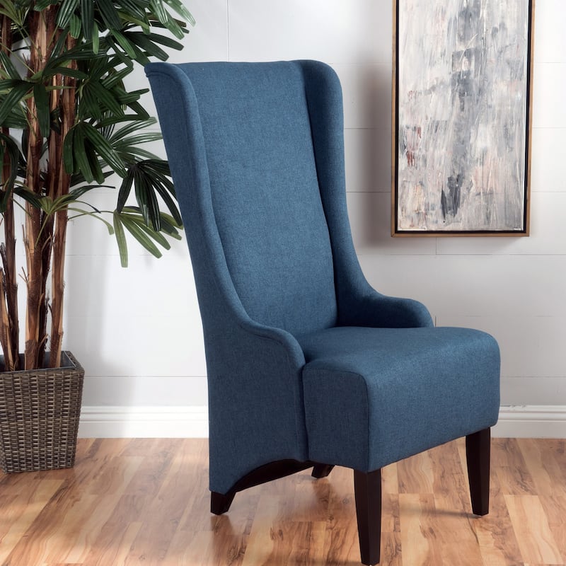 Callie High-back Fabric Dining Chair by Christopher Knight Home - 23.25" L x 28.75" W x 46.25" H - Dark Blue