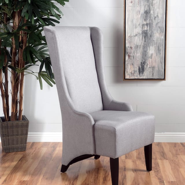 Callie High-back Fabric Dining Chair by Christopher Knight Home - 23.25" L x 28.75" W x 46.25" H - Light grey