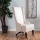 preview thumbnail 1 of 41, Callie High-back Fabric Dining Chair by Christopher Knight Home - 23.25" L x 28.75" W x 46.25" H Beige