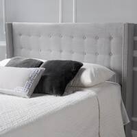Kendrah Adjustable Full/ Queen Wing Back Studded Fabric Headboard by Christopher Knight Home
