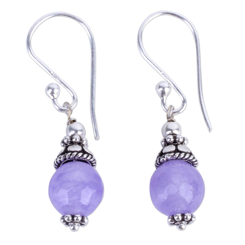 NOVICA Sterling Silver 'Magical Glow' Agate Earrings - 1.4L*0.3W