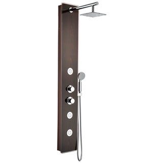 ANZZI Pure 3-jetted Full Body Shower Panel in Mahogany Style Deco-Glass