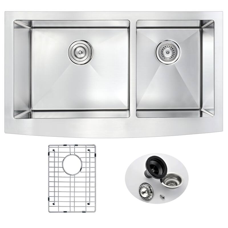ANZZI Elysian 36" Farmhouse Double Bowl Kitchen Sink
