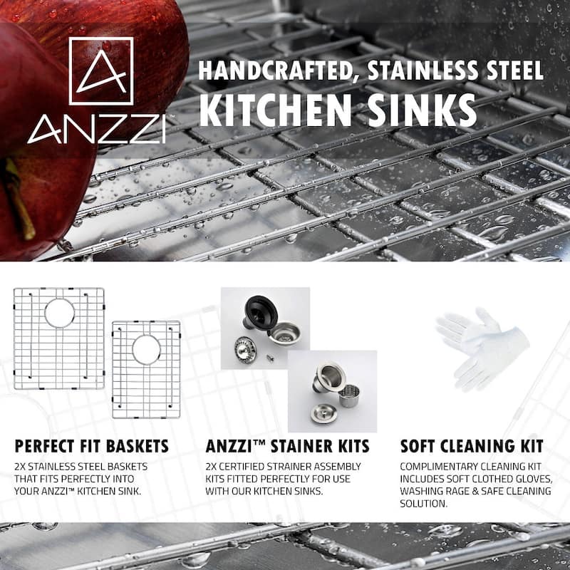 ANZZI Elysian 36" Farmhouse Double Bowl Kitchen Sink