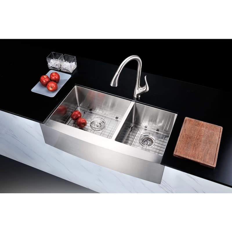 ANZZI Elysian 36" Farmhouse Double Bowl Kitchen Sink
