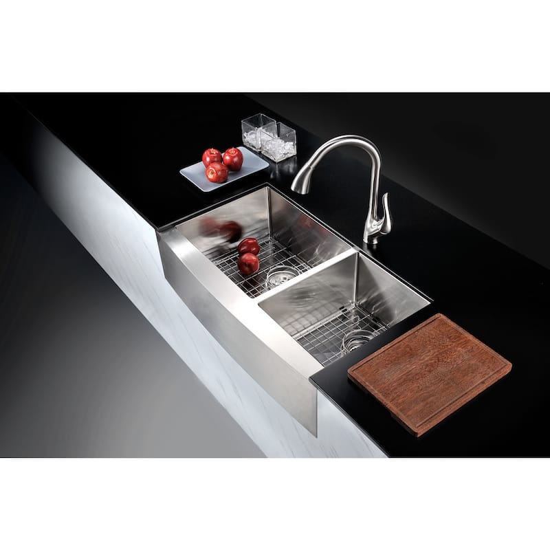 ANZZI Elysian 36" Farmhouse Double Bowl Kitchen Sink